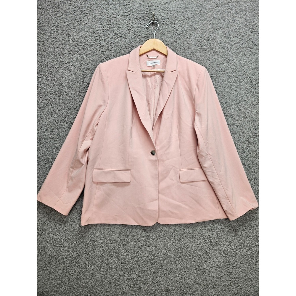 Calvin Klein Blazer 20W Pink Single Button Professional Workwear Career Chic